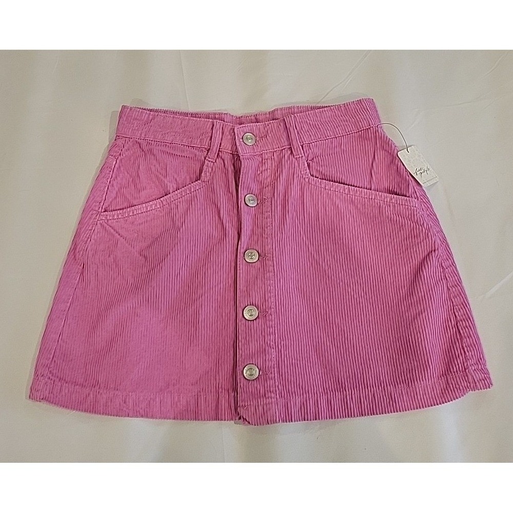 Free People Mini Skirt Womens Size 4 Corduroy Bubblegum Pink